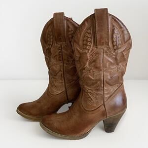 Very Volatile Womens 7.5 Brown Cowboy Boots Western